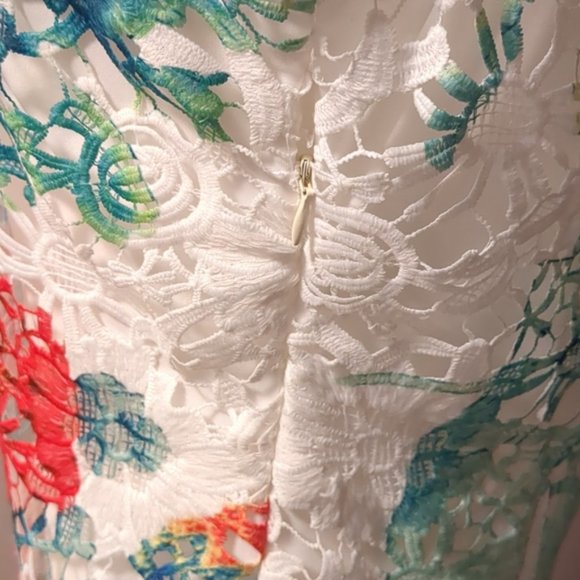 💎CARRE NOIR 💎 White Lace Ocean print dress - 6 - Picture 6 of 10